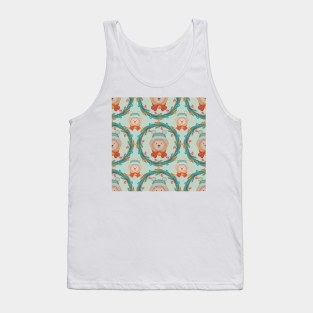 Cute Sheep Christmas Wreath Tank Top